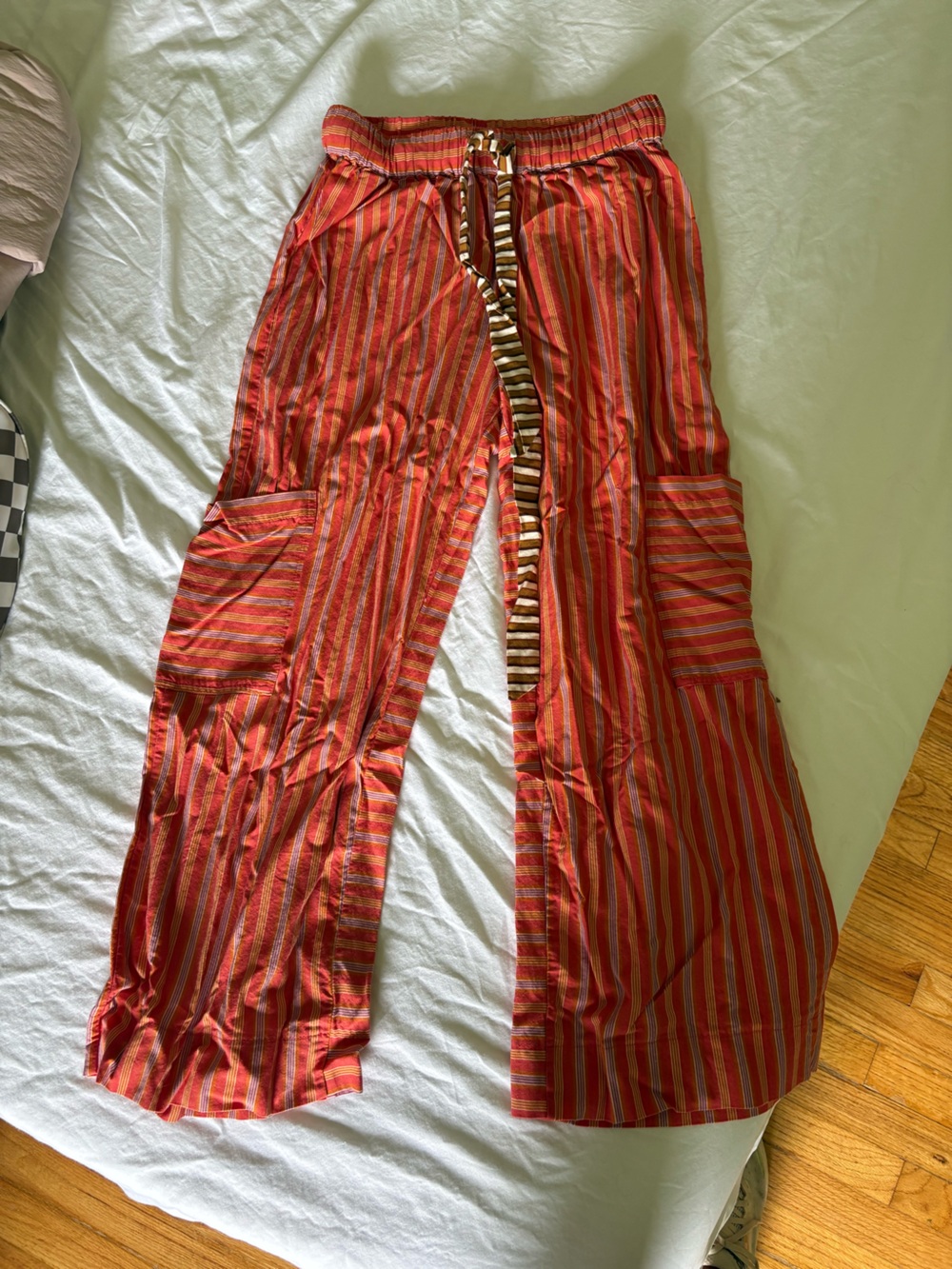 BOHO PANTS Striped Red Orange
